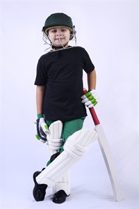 Cricket player batsman on white background