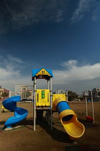 slides in kids playground