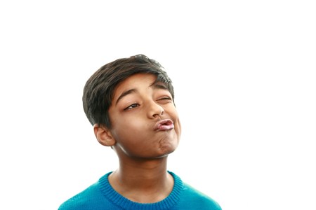 Kid making a funny face