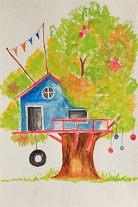 painting of a tree house
