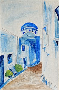 abstract painting of Greece street