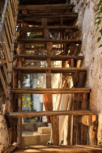 vintage wooden stairs