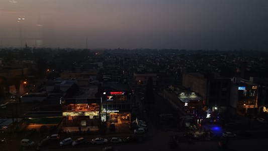 Lahore city ariel view at night