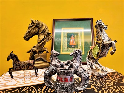 Sculptures on table