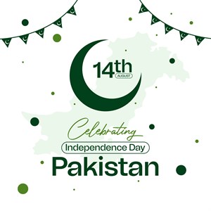 Celebrating Independence Day Pakistan 14th August Social Media Post Design
