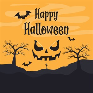 Happy Halloween Scary Face Social Media Post Design