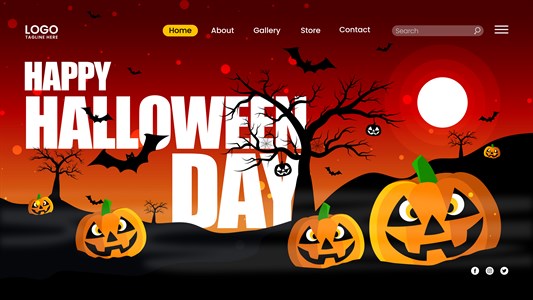 Happy Halloween Dark Night Landing Page Design