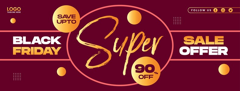 Black Friday Super Sale Offer Social Media Banner Template