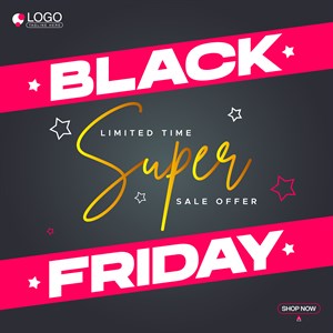 Black Friday Limited Time Super Sale Offer Template Design
