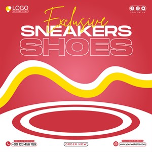 Exclusive Sneakers Shoes Social Media Template Design