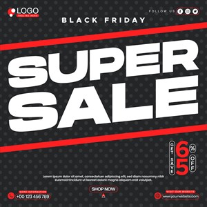 Black Friday Super Sale Template Design