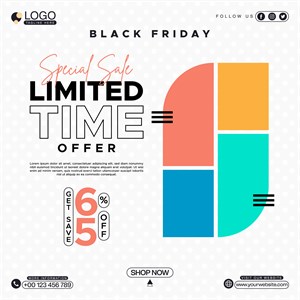 Black Friday Special Sale Limited Time Offer Template Design