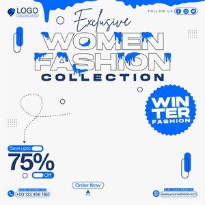 Exclusive Women Fashion Collection Winter Season Social Media Template