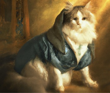 Cat wear shirt painting 