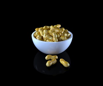 3d peanuts in the white bowl 