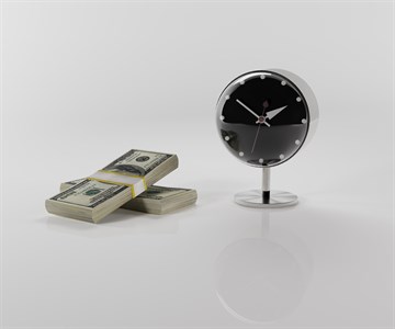 3d clock and Money