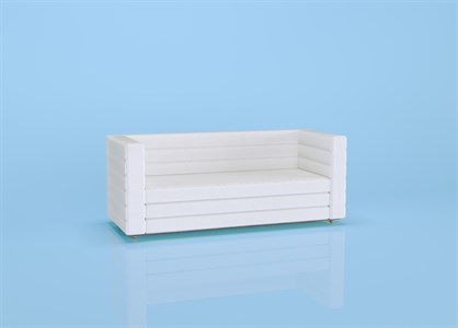 BOUCLE SOFA object 3D rendering image with blue background