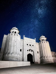 Shai qila lahore at night time i took this picture in the night with milky ways.