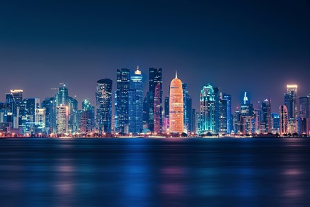 Qatar Buildings at night