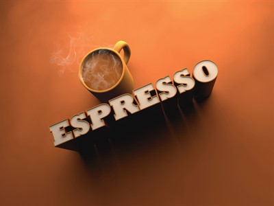Espresso 3d typography