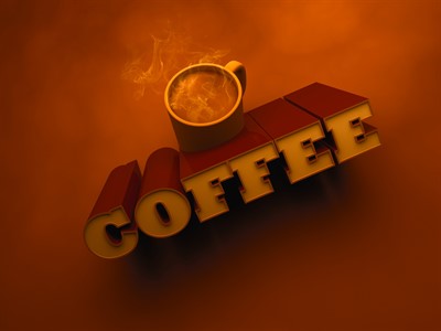 Coffee - 3d Typography with Mug