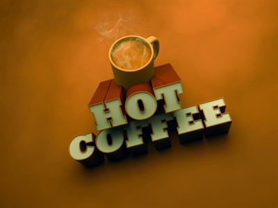 Hot Coffee 3d typography