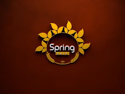 Spring Sale 3d yellow typography