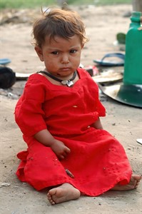 Baby Girl in Slum Area