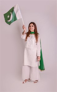 Girl with Pakistani Flag