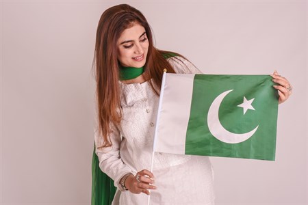 Girl with Pakistani Flag