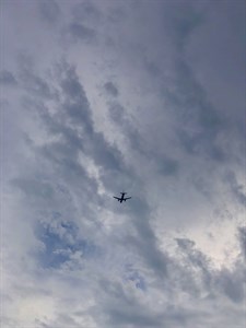Aeroplane in a beautiful clouds